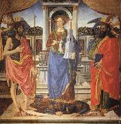 St.Barbara between SS.John the Baptist and Matthew, Cosimo Rosselli